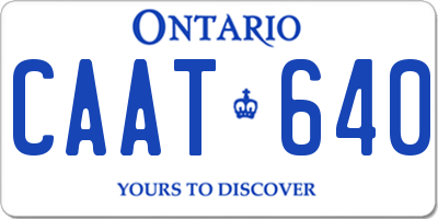 ON license plate CAAT640