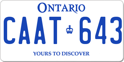 ON license plate CAAT643