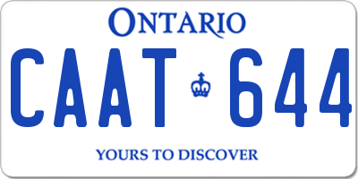 ON license plate CAAT644