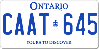 ON license plate CAAT645