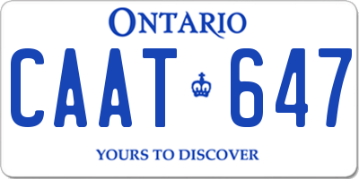 ON license plate CAAT647