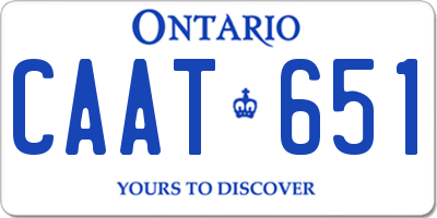 ON license plate CAAT651