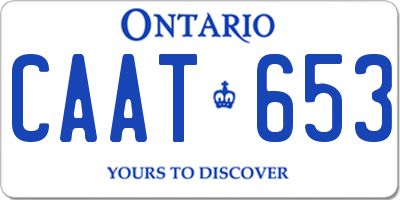 ON license plate CAAT653