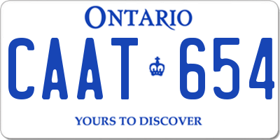 ON license plate CAAT654