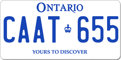 ON license plate CAAT655