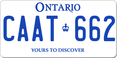 ON license plate CAAT662