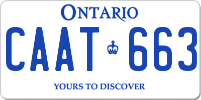 ON license plate CAAT663