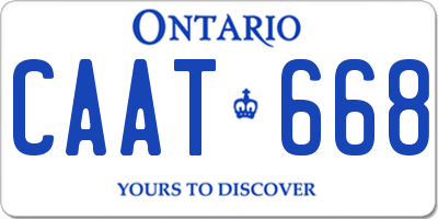 ON license plate CAAT668