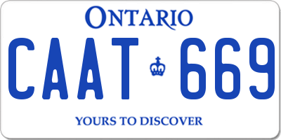 ON license plate CAAT669