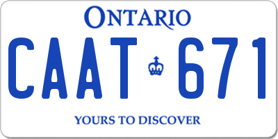 ON license plate CAAT671