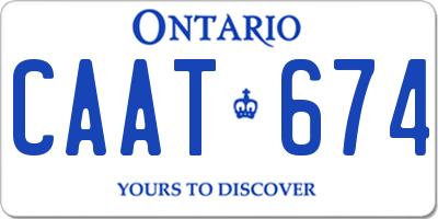 ON license plate CAAT674