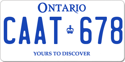 ON license plate CAAT678