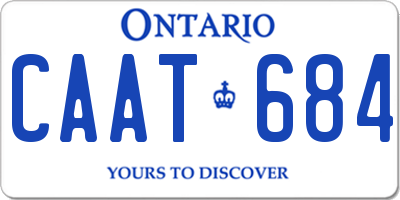 ON license plate CAAT684