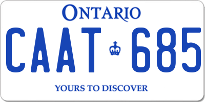 ON license plate CAAT685