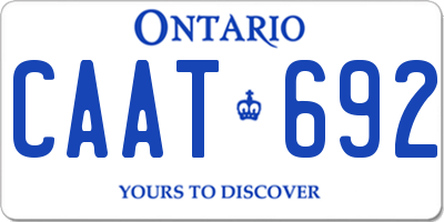 ON license plate CAAT692