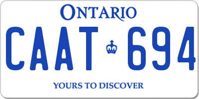 ON license plate CAAT694