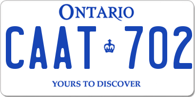 ON license plate CAAT702