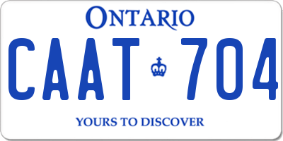 ON license plate CAAT704