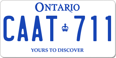 ON license plate CAAT711