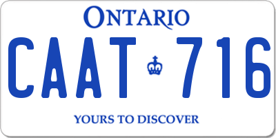 ON license plate CAAT716