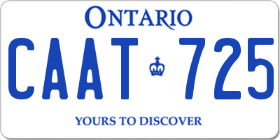 ON license plate CAAT725