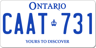 ON license plate CAAT731