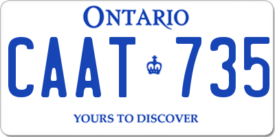 ON license plate CAAT735