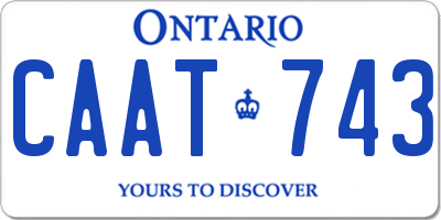 ON license plate CAAT743