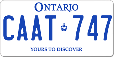 ON license plate CAAT747