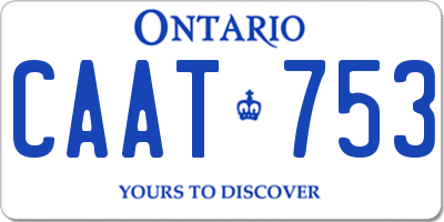 ON license plate CAAT753