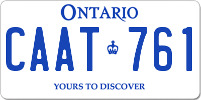 ON license plate CAAT761