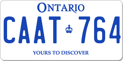 ON license plate CAAT764