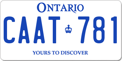 ON license plate CAAT781