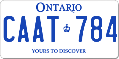 ON license plate CAAT784