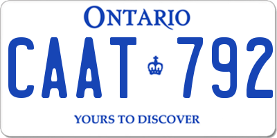 ON license plate CAAT792