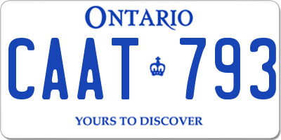 ON license plate CAAT793