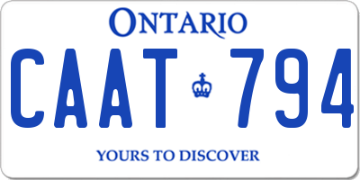 ON license plate CAAT794