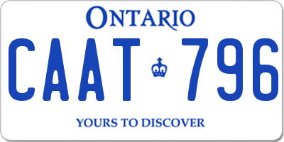 ON license plate CAAT796