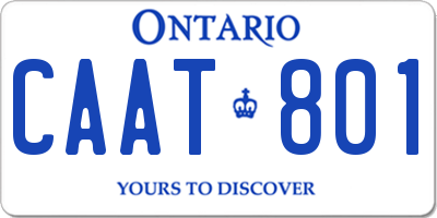 ON license plate CAAT801