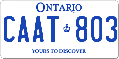 ON license plate CAAT803