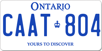 ON license plate CAAT804