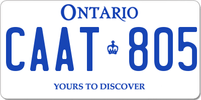 ON license plate CAAT805