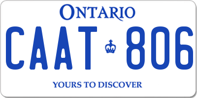 ON license plate CAAT806