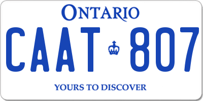 ON license plate CAAT807