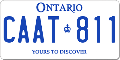 ON license plate CAAT811