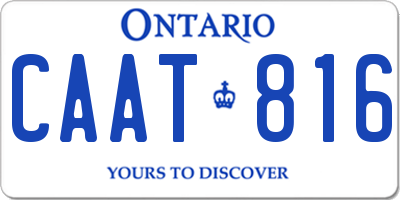 ON license plate CAAT816