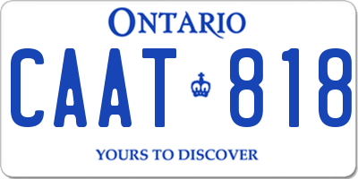 ON license plate CAAT818