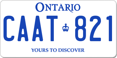 ON license plate CAAT821