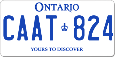 ON license plate CAAT824