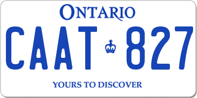 ON license plate CAAT827